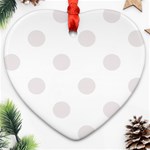 Polka Dots - Pastel Pink on White Heart Ornament (Two Sides)