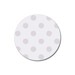 Polka Dots - Pastel Pink on White Rubber Coaster (Round)