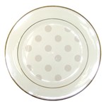 Polka Dots - Pastel Pink on White Porcelain Plate