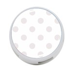 Polka Dots - Pastel Pink on White 4-Port USB Hub (One Side)