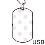 Polka Dots - Pastel Pink on White Dog Tag USB Flash (Two Sides)