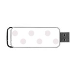 Polka Dots - Pastel Pink on White Portable USB Flash (One Side)