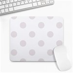Polka Dots - Pastel Pink on White Large Mousepad