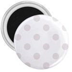 Polka Dots - Pastel Pink on White 3  Magnet