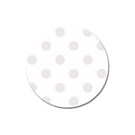 Polka Dots - Pastel Pink on White Magnet 3  (Round)