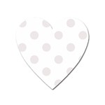 Polka Dots - Pastel Pink on White Magnet (Heart)