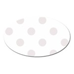 Polka Dots - Pastel Pink on White Magnet (Oval)