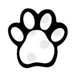 Polka Dots - Pastel Pink on White Magnet (Paw Print)