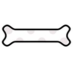 Polka Dots - Pastel Pink on White Magnet (Dog Bone)