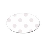 Polka Dots - Pastel Pink on White Sticker Oval (10 pack)