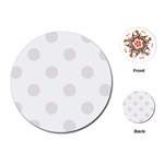 Polka Dots - Pastel Pink on White Playing Cards (Round)