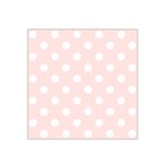 Polka Dots - White on Misty Rose Pink Satin Bandana Scarf