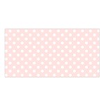 Polka Dots - White on Misty Rose Pink Satin Shawl