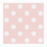 Polka Dots - White on Misty Rose Pink Medium Glasses Cloth