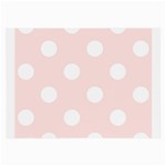 Polka Dots - White on Misty Rose Pink Large Glasses Cloth