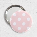 Polka Dots - White on Misty Rose Pink 2.25  Handbag Mirror