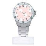 Polka Dots - White on Misty Rose Pink Nurses Watch