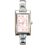 Polka Dots - White on Misty Rose Pink Rectangle Italian Charm Watch