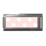Polka Dots - White on Misty Rose Pink Superlink Italian Charm (9mm)
