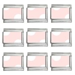 Polka Dots - White on Misty Rose Pink 9mm Italian Charm (9 pack)