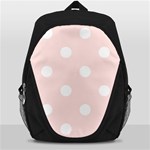 Polka Dots - White on Misty Rose Pink Backpack Bag