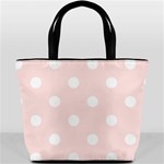 Polka Dots - White on Misty Rose Pink Bucket Bag