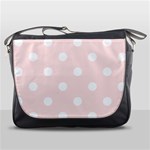 Polka Dots - White on Misty Rose Pink Messenger Bag