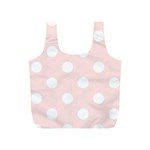 Polka Dots - White on Misty Rose Pink Full Print Recycle Bag (S)