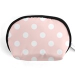 Polka Dots - White on Misty Rose Pink Accessory Pouch (Medium)
