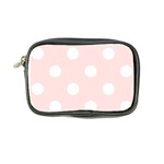 Polka Dots - White on Misty Rose Pink Coin Purse