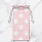 Polka Dots - White on Misty Rose Pink Jewelry Bag