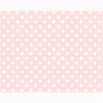 Polka Dots - White on Misty Rose Pink Collage 11  x 14 