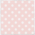 Polka Dots - White on Misty Rose Pink Canvas 12  x 12 