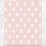 Polka Dots - White on Misty Rose Pink Canvas 20  x 24 