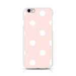 Polka Dots - White on Misty Rose Pink Apple iPhone 6/6S Silicone Case (Transparent)