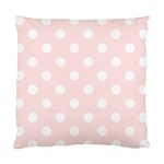 Polka Dots - White on Misty Rose Pink Standard Cushion Case (Two Sides)
