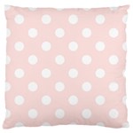 Polka Dots - White on Misty Rose Pink Large Cushion Case (One Side)
