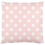 Polka Dots - White on Misty Rose Pink Standard Flano Cushion Case (Two Sides)