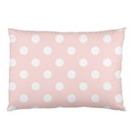 Polka Dots - White on Misty Rose Pink Pillow Case (One Side)