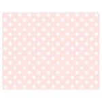 Polka Dots - White on Misty Rose Pink Double Sided Flano Blanket (Medium)