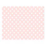 Polka Dots - White on Misty Rose Pink Double Sided Flano Blanket (Large)