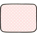 Polka Dots - White on Misty Rose Pink Double Sided Fleece Blanket (Mini)