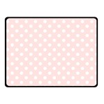 Polka Dots - White on Misty Rose Pink Fleece Blanket (Small) (One Side)