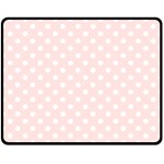 Polka Dots - White on Misty Rose Pink Double Sided Fleece Blanket (Medium) (Two Sides)