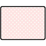 Polka Dots - White on Misty Rose Pink Double Sided Fleece Blanket (Large) (Two Sides)