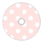 Polka Dots - White on Misty Rose Pink CD Wall Clock