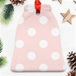 Polka Dots - White on Misty Rose Pink Bell Ornament (Two Sides)