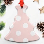 Polka Dots - White on Misty Rose Pink Christmas Tree Ornament (Two Sides)