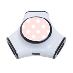Polka Dots - White on Misty Rose Pink Portable USB Hub (One Side)