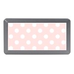 Polka Dots - White on Misty Rose Pink Memory Card Reader (Mini)